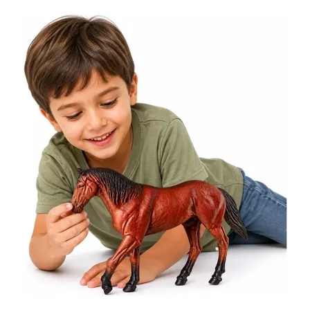 Cavalo De Brinquedo Vinil Realista 25cm Infantil Fazendinha