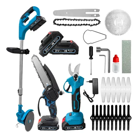 Kit 3 Em 1 Jardinagem Tesoura Serra E Extensor Elétrico Pro