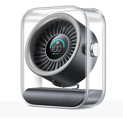 Ventilador Usb Escritório 100 Velocidades Tela Led 90° Girat