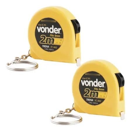 Kit Com 2 Trenas Chaveiro Aço 2 Metros Vonder Brindes