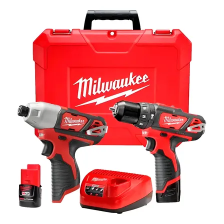 Kit Parafusadeira 2 Bat 2ah Bivolt 12v 2408-kittab Milwaukee