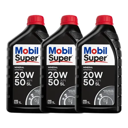 Kit 3 Óleos Mobil Super 20w50 Mineral Original Carro