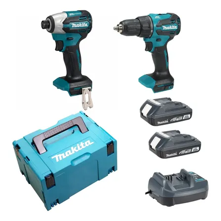 Kit Parafusadeiras Baterias Carregador Makita Dlx2580v01