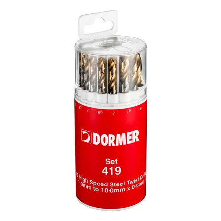 Jogo Brocas Ponta Titânio 19 Pçs 1 À 10 Mm - Dormer A094419