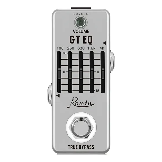 Pedal Equalizador De Guitarra Paramétrica Rowin Lef-317a Eq Prateado