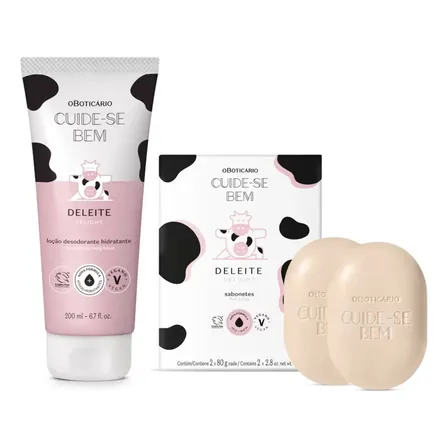 Combo Cuide-bem Deleite: Refil Loção Corporal 200ml + Sabone