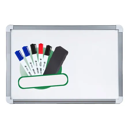 Lousa Quadro Branco 100x70 Soft Alumínio + 5 Caneta 1 Apg Branco