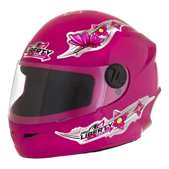 Capacete de moto New Liberty Four Kids Pro Tork para crianças cor rosa tamanho 54