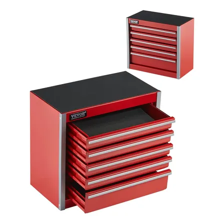 Caixa De Ferramentas Vevor Metal 22 Cm Portátil Com 5 Gaveta