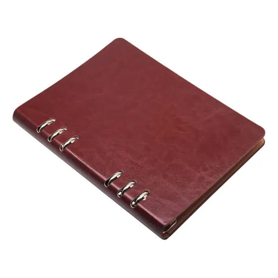 Notebook A5, 6 Furos, Capa De Couro Pu, Caderno, Bolso Solto