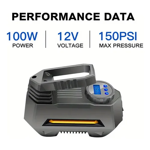 E Compressor De Ar Portátil De 150 Psi Para Pneus Coc .
