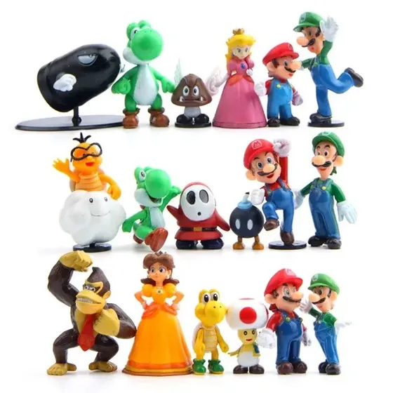 Kit Figura Action Mario Bross 18pcs Pronta Entrega