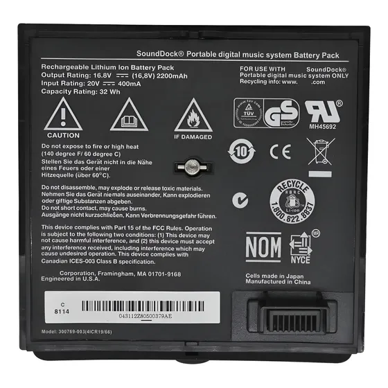 Bateria Cqceo 300769-003 Preta 16,8v 2200mah Para Bose Sound