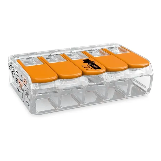 Kit 10x Conector Compacto Emenda 5 Fios Modelo 221-415 Wago