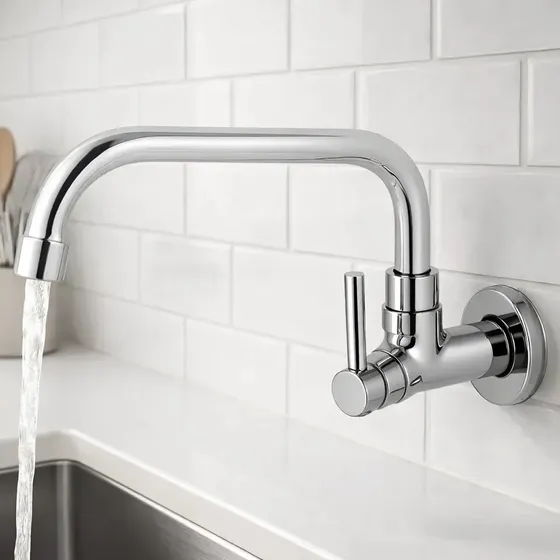 Torneira Para Cozinha Bica Movel Baixa 1165 1/4 De Volta Pia Cuba Metal Parede Universo Das Torneiras