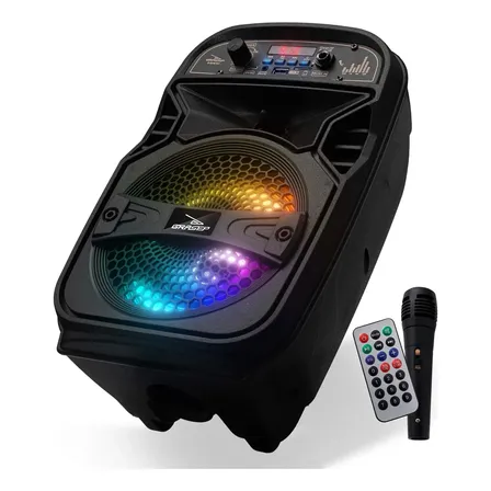 Caixa De Som Bluetooth Grasep D-bh6101 2.1 Canais Preto Com Rádio E Led 127/220v