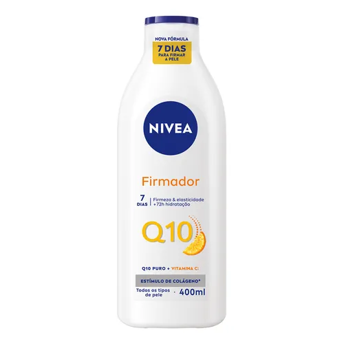 Nivea Loção Hidratante Firmador Q10 + Vitamina C 400ml, Hidratação Intensa 48h, Pele Firme E Elasticidade, Corporal, Todos Os Tipos De Pele Notas Cítricas