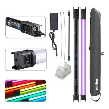 Bastão De Led Rgb Godox Tl60 18w Recargable Bluetooth Wi-fi Dmx Preto