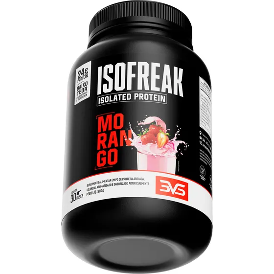 Whey Isolado Isofreak 900g Sabor Morango - Fórmula Avançada Com 24g De Proteína Por Dose