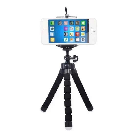 Tripé Flexível Para Celular Universal Com Suporte Rotação 360°