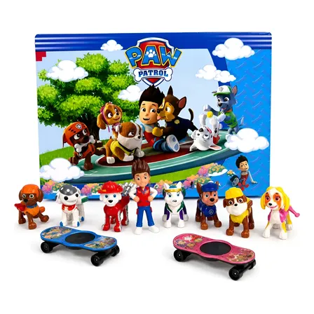 Kit Patrulha Canina 7 Cachorros Ryder 2 Skates 10 Pçs Paw