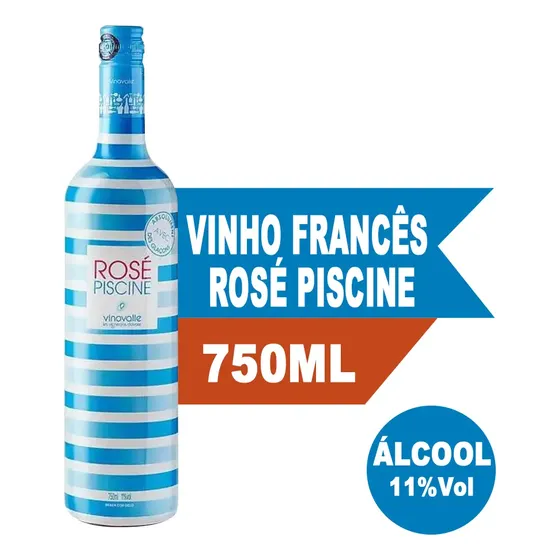 Vinho Francês Rosé Piscine Stripes garrafa 750ml