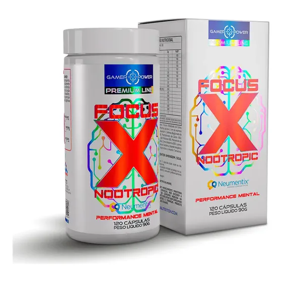 Focus X 120 Caps Nootropic Formulado Com Neumentix® Suplemento Nutricional Nootrópico Em Cápsulas - Gamer Power Nutrition