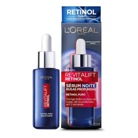Sérum Facial Noturno Com Retinol Puro, Corrige Rugas Profundas, Uniformiza O Tom, Melhora A Firmeza, Revitalift L'oréal Paris 30ml Todo Tipo De Pele Noite