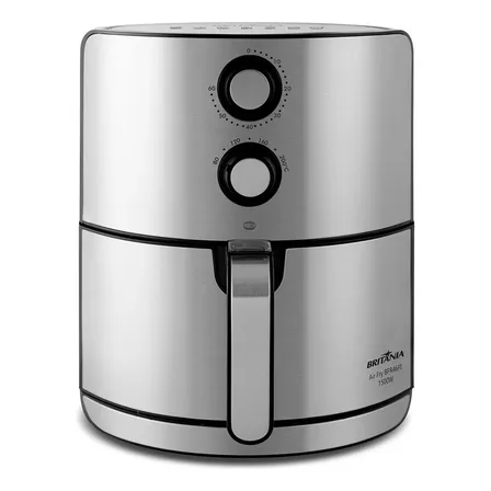Fritadeira Air Fry Bfr46pi 4,6 Litros 1500w Britânia Preto Com Acabamento Inox