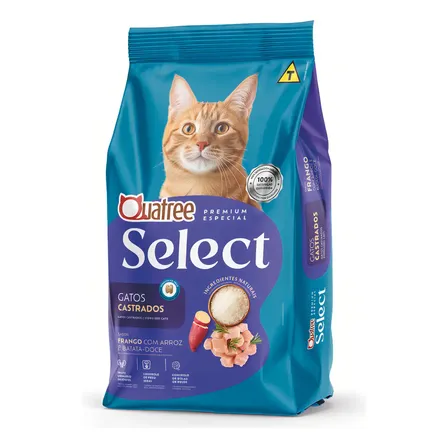 Ração Quatree Select Gatos Castrados Frango E Arroz - 10,1kg