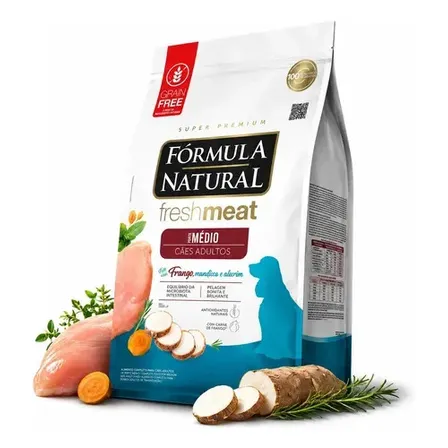 Ração Fórmula Natural Fresh Meat Cães Raças Médias Adultos Frango 12kg