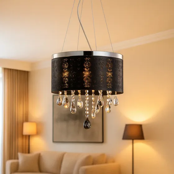 Lustre Pendente Led Duquesa Floresta 5xg9 Preto Fosco Avant (Bivolt) Cod: 340155822