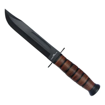 Faca Tático Aço Inox Corpo 30,5cm Lamina 18cm Attack Nautika Marrom-escuro