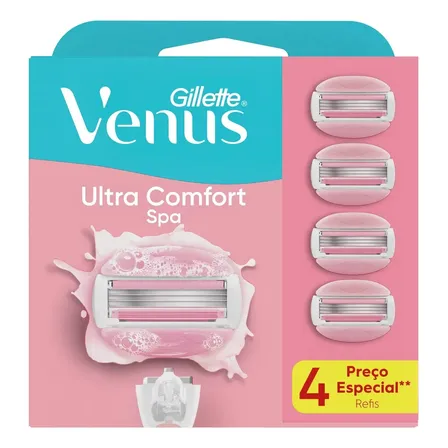 Carga para Aparelho de Depilação Corporal Gillette Venus Ultra Comfort Spa, 4 Unidades