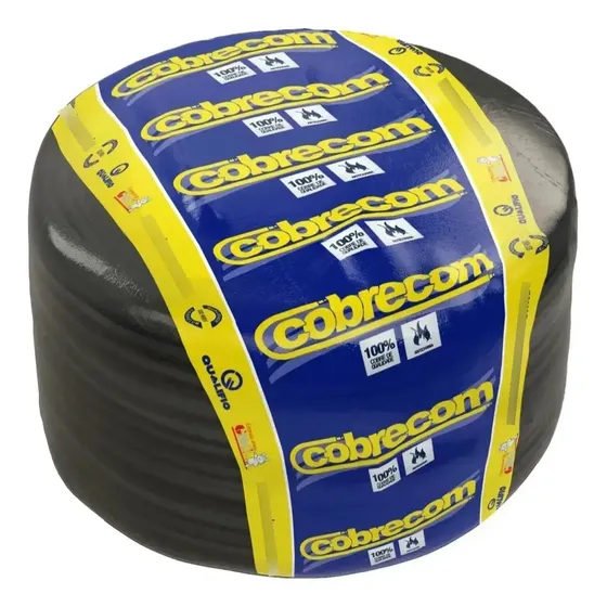 Cabo Flexível Cobrecom 10mm 50m Preto PVC Elétrico