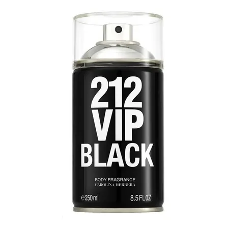 Perfume Carolina Herrera 212 Vip Men Black Body Spray 250ml Masculino - Body Splash de longa fixação