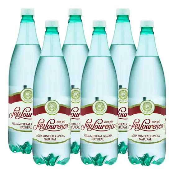 Água Mineral Natural Com Gás São Lourenço Pack 6x1,26 L