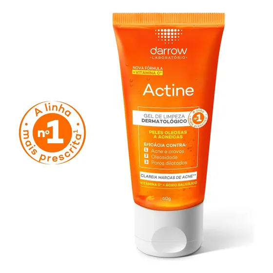 Gel De Limpeza Facial Darrow Actine Pele Oleosa Acneica 60g Dia/noite