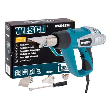 Soprador Térmico Wesco 550°C 1800W 127V Modelo Ws6427U com Acessórios