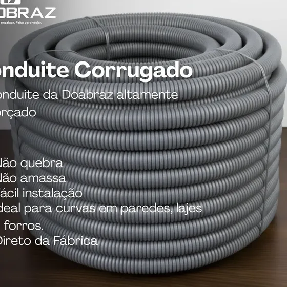 Conduíte Corrugado3/4 Reforçado 50mts Cinza