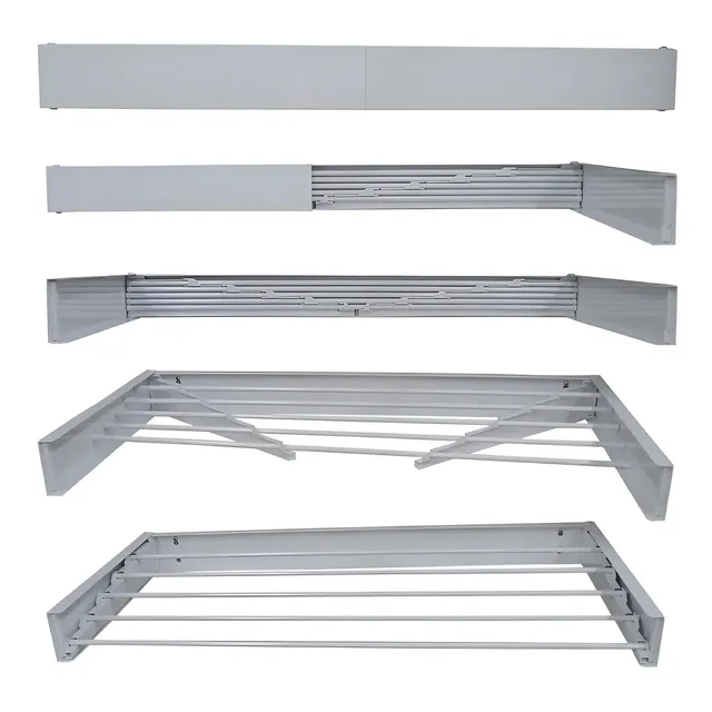 Varal Magico 7 Varetas 120cm Aluminio - Dobravel Branco