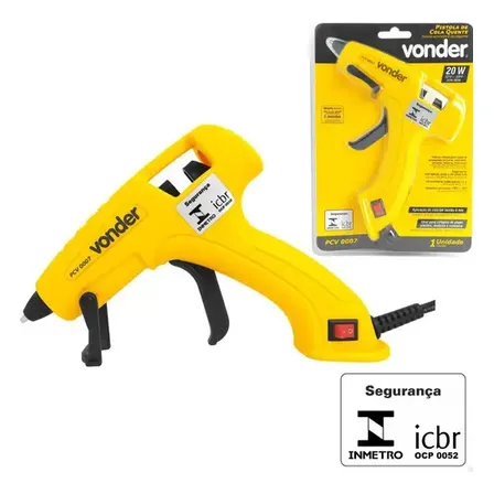 Pistola De Cola Quente 8mm 20w Para Artesanato - Vonder Amarelo 127/220v