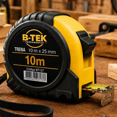 Trena Emborrachada 10 Metros Profissional 25mm 10m Aço Com Trava