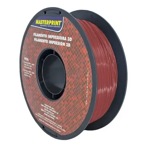 Filamento para impressão 3D Pet-g 1,75 mm 1 kg Masterprint cor vermelho