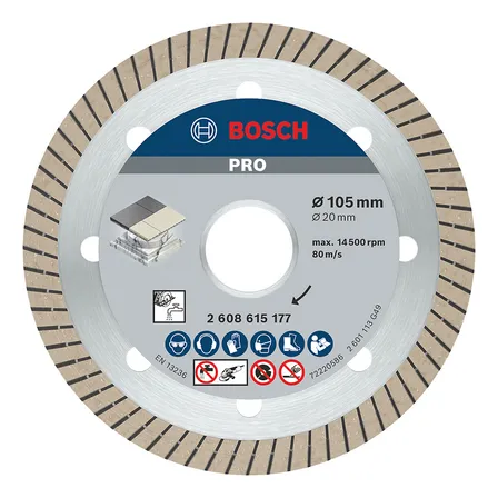 Disco Diamantado Bosch Expert Turbo Fino Porcelanato 105x20mm Cinza