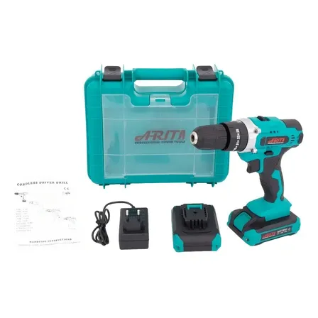 Furadeira Parafusadeira Arita Dc21v 21v 2 Baterias Li-ion Sem Fio Com Maleta Azul 127/220v