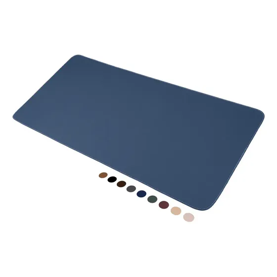 Mousepad Grande Azul Marinho 70x30 Deskpad Couro Antiderrapante Mesa Computador Notebook Eddias Liso