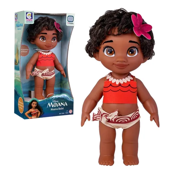 Bebê Moana Boneca Princesa Disney Coleção Cotiplás Brinquedo