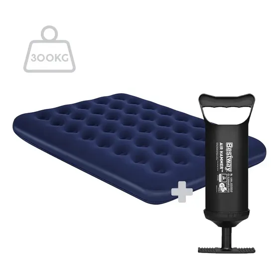 Colchão Inflável Casal Resistente 300kg + Bomba Ar Bestway Cor Azul