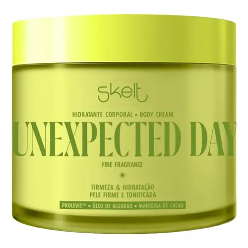 Skelt Hidratante Unexpected Day 200g | Contém Manteiga de Cacau, Óleo de Algodão, Pele Hidratada por 48 Horas, Rápida Absorção, Renovação Celular, Maciez | Todos os Tipos de Pele